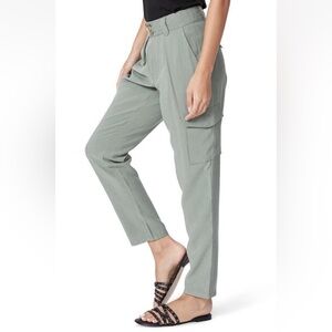 PAIGE Laurel Green Becca Cargo Utility High Rise Tapered Soft Twill Pants Sz 2